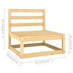 vidaXL Canapé 4 places de jardin avec coussins Bois de pin massif