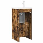 vidaXL Meuble de salle de bain avec évier Chêne fumé 42 x 40 x 84 5 cm