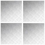 vidaXL Nez de marche 4 pc 50 x 50 cm Argenté Aluminium Carré