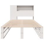 vidaXL Lit bibliothèque sans matelas blanc 100x200 cm bois massif