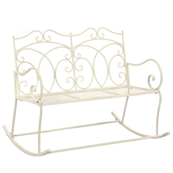 vidaXL Banc de jardin 104 cm Fer Blanc antique