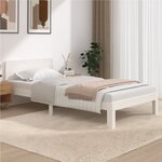 vidaXL Cadre de lit Blanc Bois de pin massif 100x200 cm