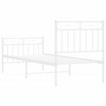 vidaXL Cadre de lit métal avec tête de lit/pied de lit blanc 80x200 cm