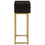 vidaXL Table console noir 90x30x76 cm bois massif de manguier et fer