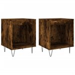vidaXL Tables de chevet 2 Pièces chêne fumé 40x35x50 cm bois ingénierie