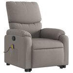 vidaXL Fauteuil inclinable de massage Taupe Tissu