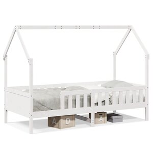 vidaXL Cadre de lit d'enfants forme de maison 90x190cm bois massif pin