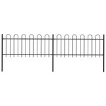 vidaXL Clôture de jardin avec dessus en cerceau Acier 3 4 x 0 8 m Noir