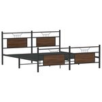 vidaXL Cadre de lit en métal sans matelas chêne marron 160x200 cm