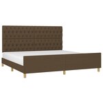 vidaXL Cadre de lit sans matelas avec tête de lit marron foncé tissu
