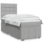 vidaXL Sommier à lattes de lit avec matelas gris clair 80x200 cm tissu