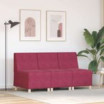 vidaXL Unité de Sofa Modulaire Sans Accoudoirs 3 Pièces Rouge bordeaux