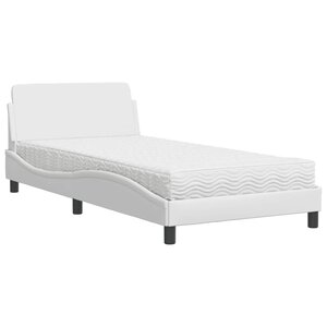vidaXL Lit avec matelas Dover blanc 100x200 cm similicuir