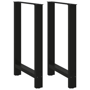vidaXL Pieds de table de bar Noir 2 pièces 60 x (90-91) cm Acier