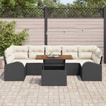 vidaXL Ensemble de canapé de jardin 8 Pièces Noir Poly rotin