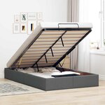 vidaXL Cadre de lit ottoman sans matelas gris foncé 120x200 cm tissu