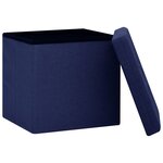 vidaXL Tabourets de rangement pliables lot de 2 bleu faux lin