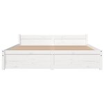 vidaXL Cadre de lit sans matelas blanc bois massif 135x190 cm