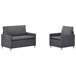vidaXL Ensemble de Canapés 2 Pièces Gris foncé Polyester