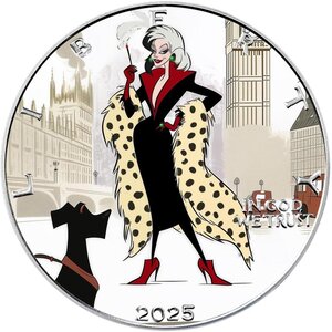 Pièce de monnaie en Argent 1 Dollar g 31.1 (1 oz) Millésime 2025 Queens of Darkness LONDON DIVA OF DALMATIANS