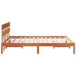 vidaXL Cadre de lit avec tête de lit marron ciré 160x200 cm bois massif pin