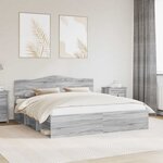 vidaXL Cadre de lit Gris Sonoma 180 x 200 cm Bois de pin massif
