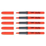 Surligneur HIGHLIGHTER GRIP Pointe Biseau Moyenne Orange x 5 BIC