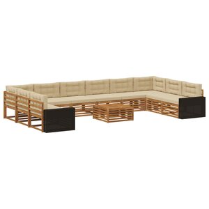 vidaXL Ensembles de canapés 11 pc Bois d'Acacia Massif
