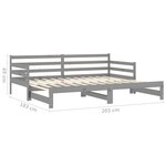 vidaXL Lit coulissant sans matelas gris 2x(90x200) cm
