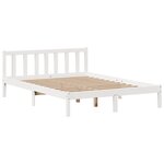 vidaXL Lit bibliothèque sans matelas blanc 150x200 cm bois pin massif