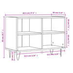vidaXL Meuble TV gris béton 69 5x30x50 cm bois d'ingénierie