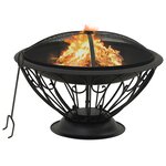 vidaXL Foyer avec tisonnier 75 cm XXL Acier