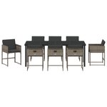 vidaXL Ensemble de Salle à Manger de Jardin avec Coussins de 9 Pièces Gris Rattan PE