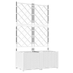 vidaXL Jardinier avec treille 2 Pièces blanc 80x40x143 cm