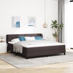 Lit Box Spring avec Matelas marron foncé 180x200 cm en tissu