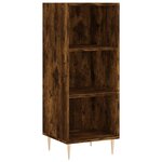 vidaXL Buffet haut Chêne fumé 34 5x34x180 cm Bois d'ingénierie