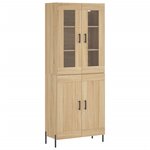 vidaXL Buffet haut Chêne sonoma 69 5x34x180 cm Bois d'ingénierie