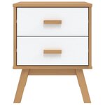 vidaXL Table de chevet OLDEN blanc et marron bois de pin solide