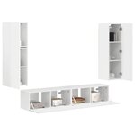 vidaXL Ensemble meuble TV 4 Pièces Blanc brillant Bois d'ingénierie