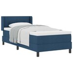 vidaXL Lit à ressorts avec matelas Bleu 190 x 90 cm Polyester