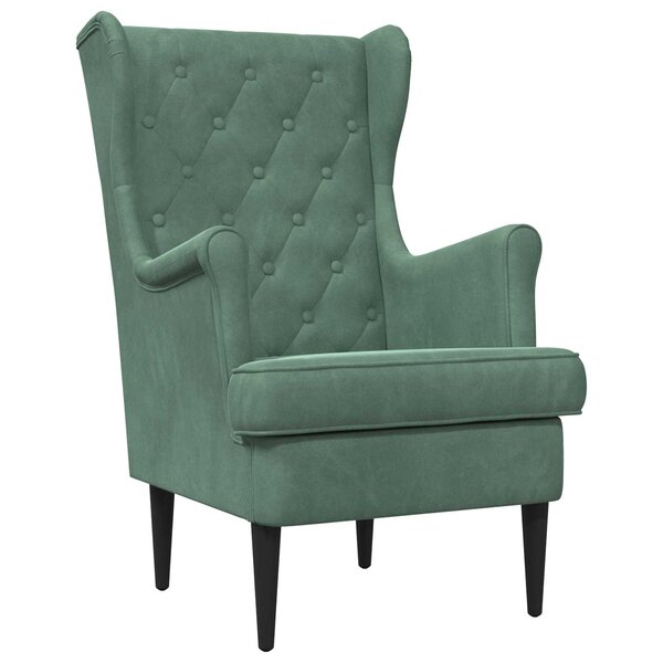 vidaXL Fauteuil Vert Mer Velours