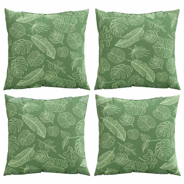 vidaXL Coussins Éparpillés 4 pc Tissu en Polyester Motif feuilles