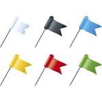 Boîte de 20 épingles drapeaux 16mm Couleurs assorties EXACOMPTA