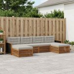 vidaXL Ensemble de canapés d'extérieur 6 pc Bois d'Acacia Massif