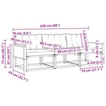 vidaXL Ensemble de canapés d'extérieur 3 pc Naturel et gris clair