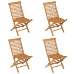Salon de jardin meuble d'extérieur ensemble de mobilier 5 pièces bois de teck massif 02_0016569