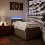 vidaXL Sommier à lattes de lit avec matelas Cappuccino 90x200 cm
