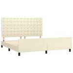 vidaXL Cadre de lit avec tête de lit Crème 160x200 cm Similicuir