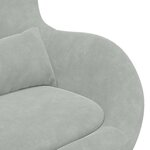 vidaXL Fauteuil œuf Gris clair Velours