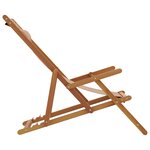 vidaXL Chaise pliable de plage taupe bois d'eucalyptus massif et tissu